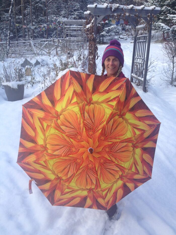 Red Dahlia Umbrella - Image 2